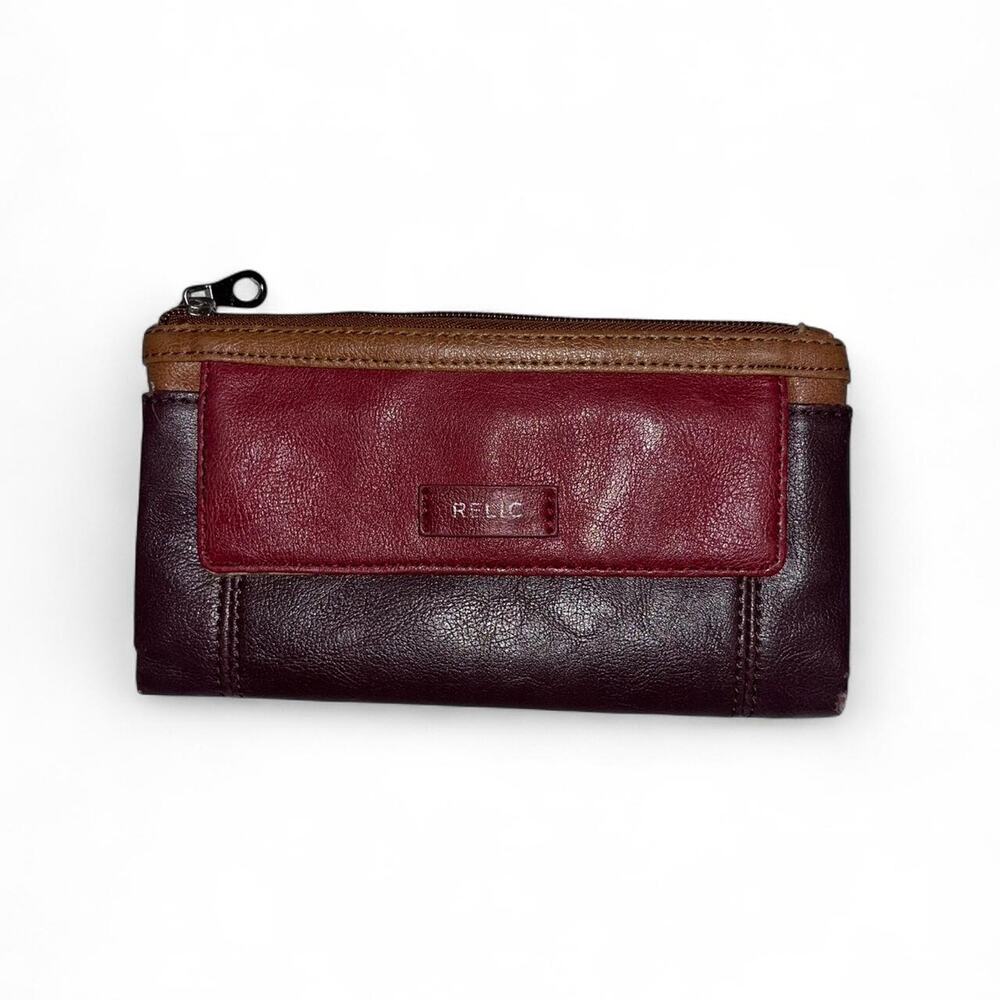 Relic brown and burgundy leather